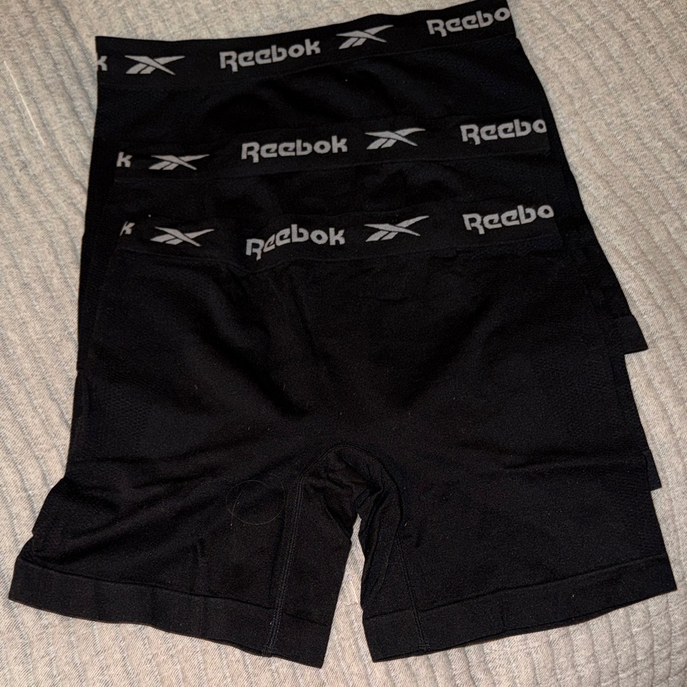 Reebok Women’s Black Boxer Briefs with Logo Waistband